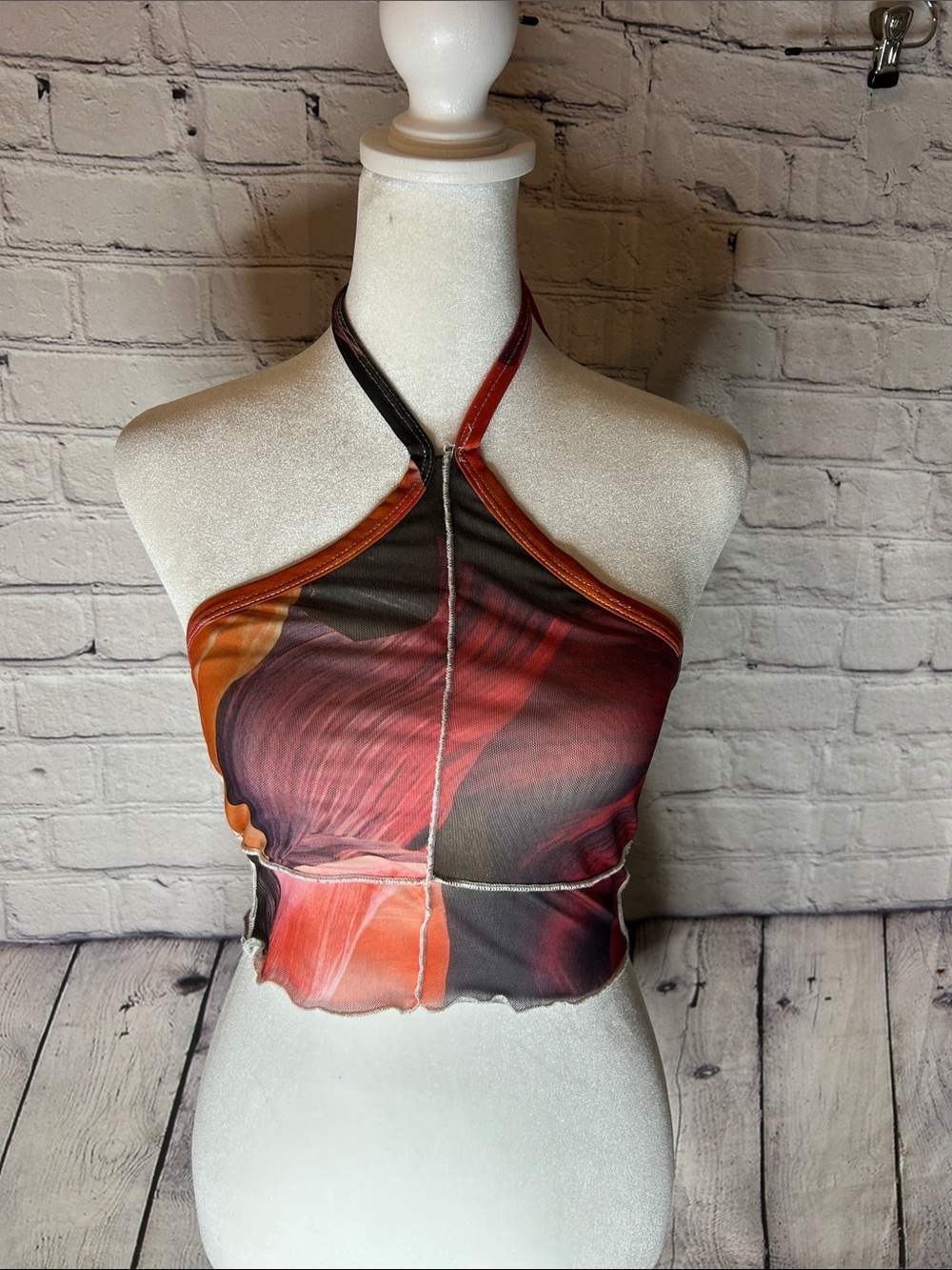 Princess Polly Katy red halter top size US 4